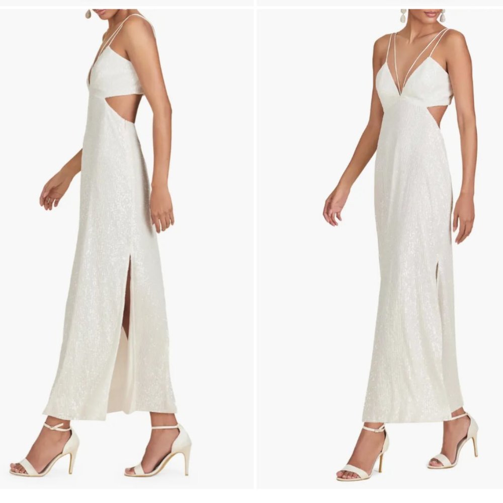 Sachin & Babi "Vivi" Off-White All Sequin Dress